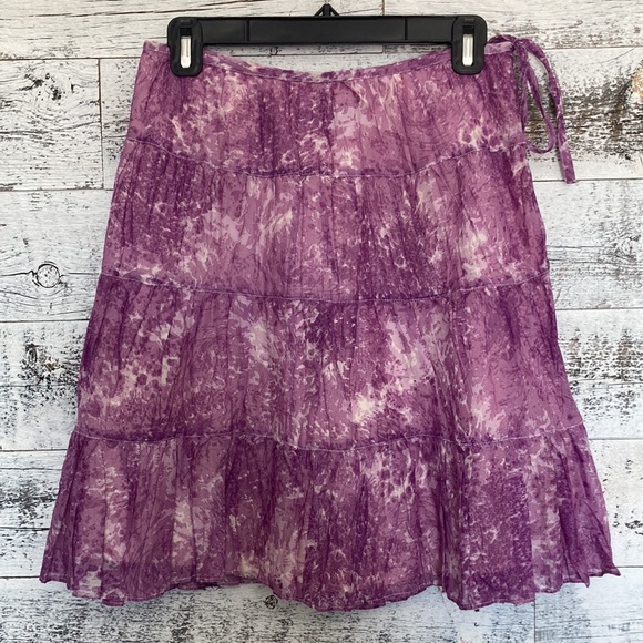 Talbots Purple Tie Dye Tiered Skirt 2P - Picture 2 of 5